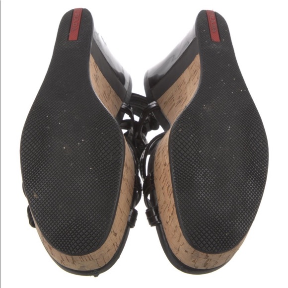 Prada Sport Patent Leather T-Strap Sandals - Size 8.5 - Picture 5 of 6